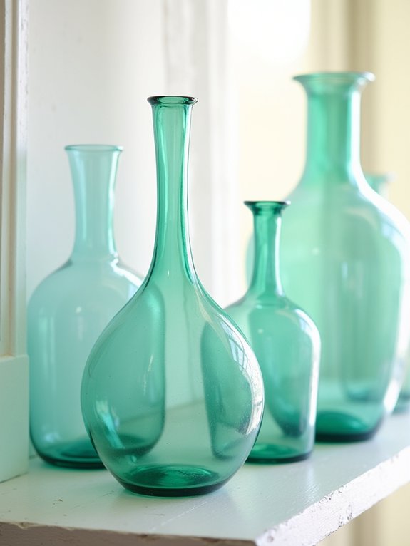 coastal inspired glass arrangements