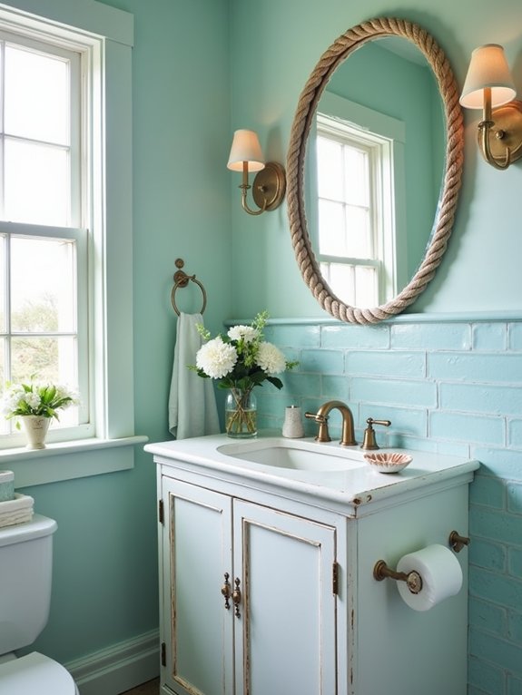 coastal inspired powder room design