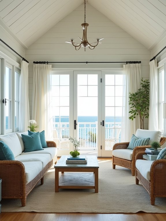 coastal inspired sunroom retreat