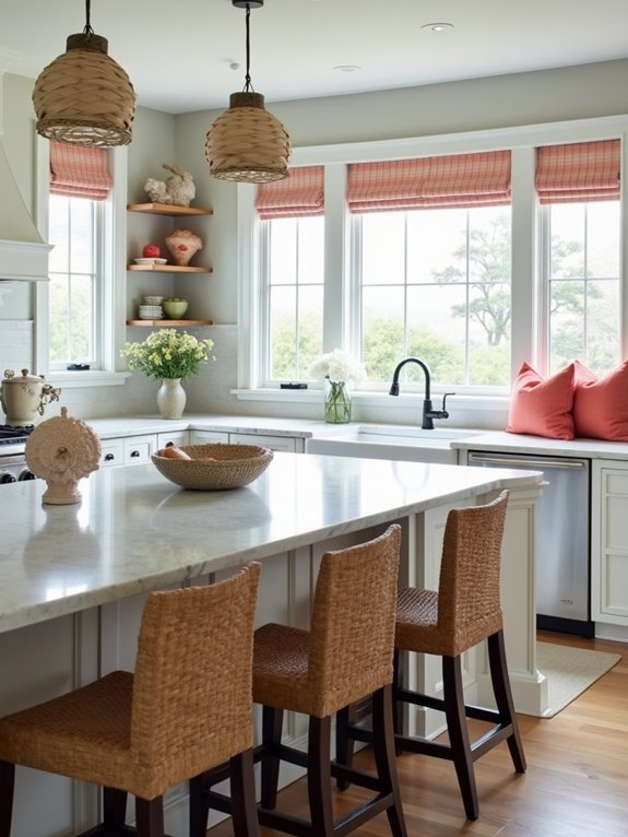 coastal kitchen island elegance