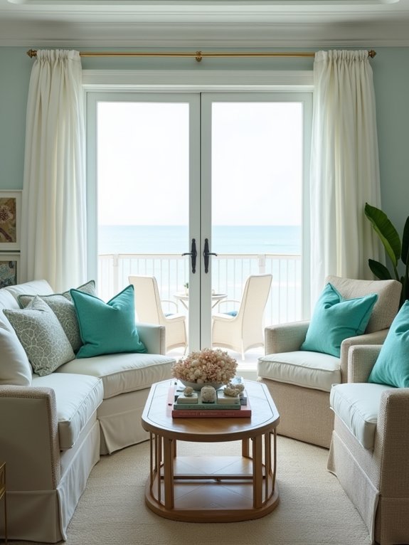coastal living room accents