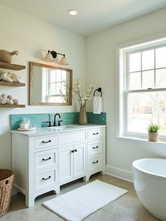 coastal retreat bathroom elements