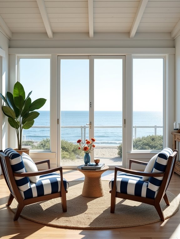coastal striped upholstery styles