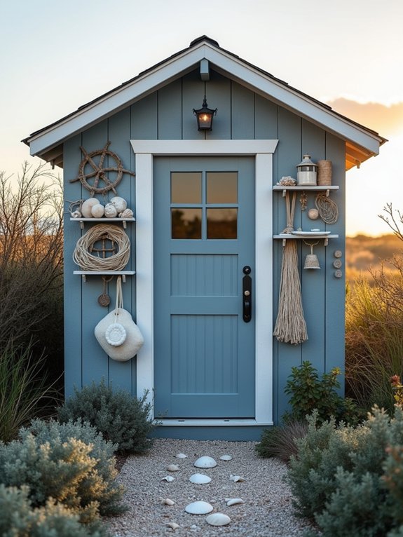 coastal themed storage shed