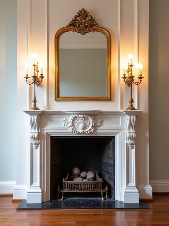 colonial fireplace mantel decor
