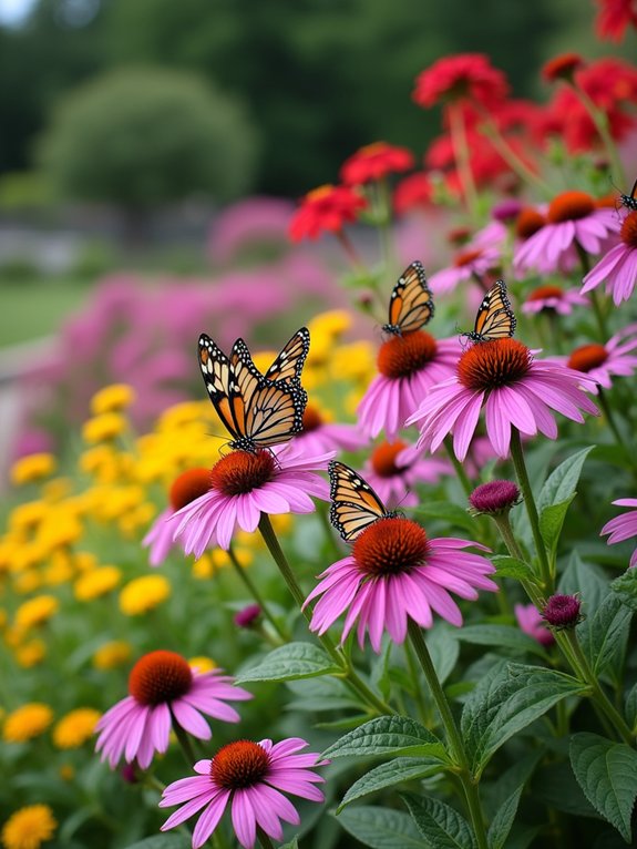 colorful butterfly nectar buffet