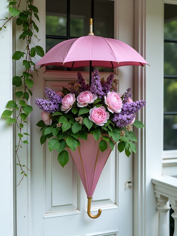 colorful umbrella flower display