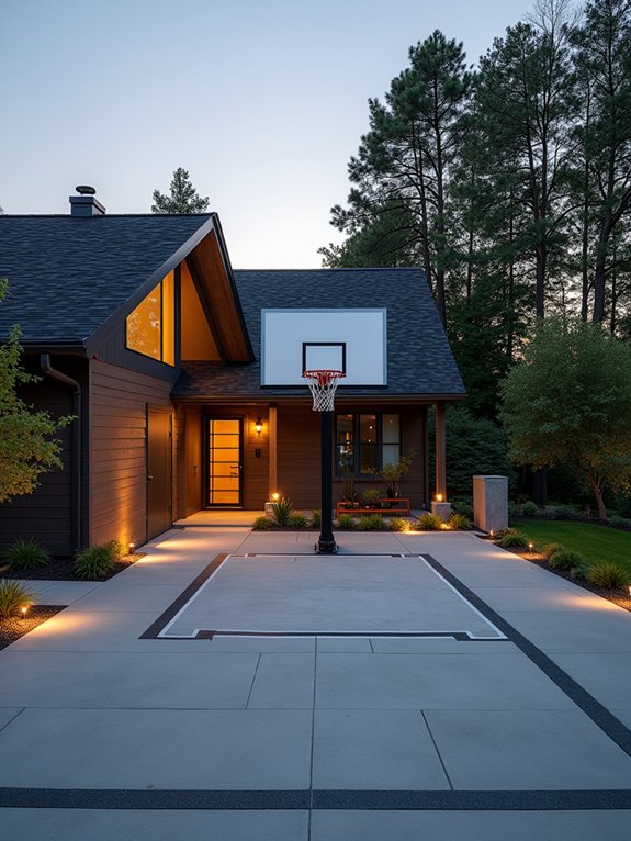 compact half court basketball setup