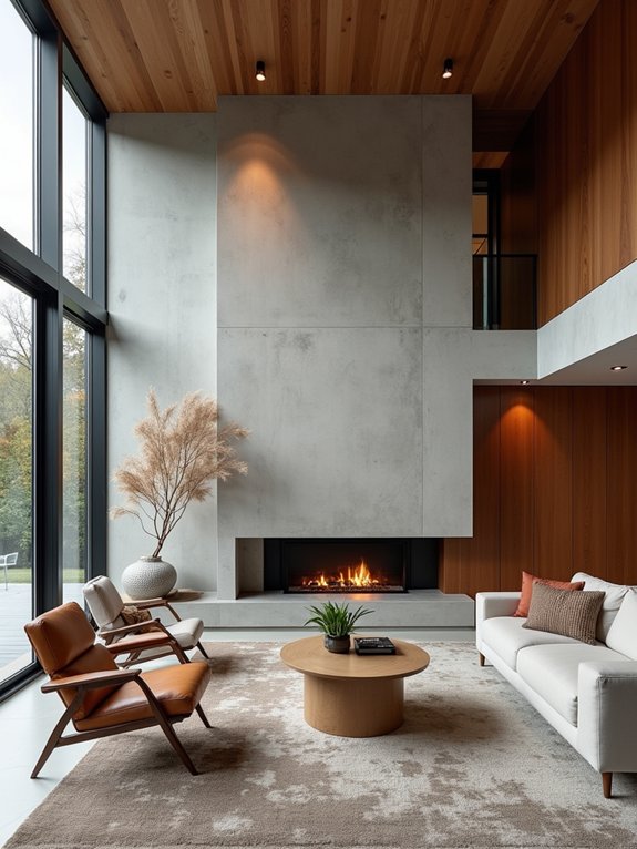 concrete and wood harmony