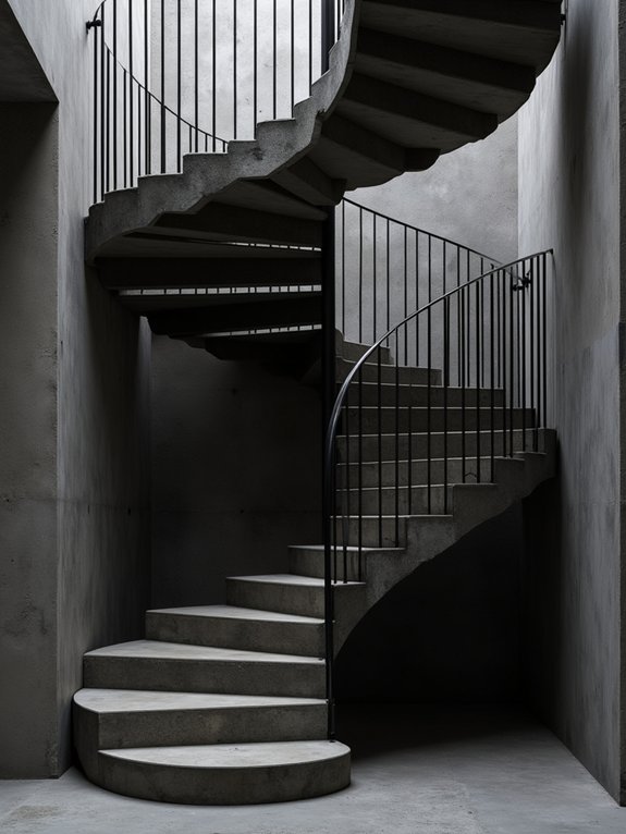 concrete staircases industrial elegance