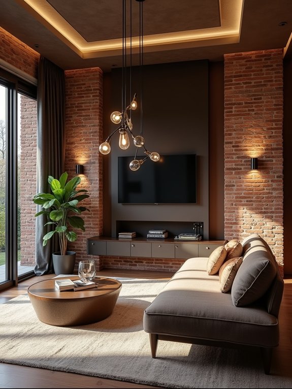 contemporary lighting enhances exteriors