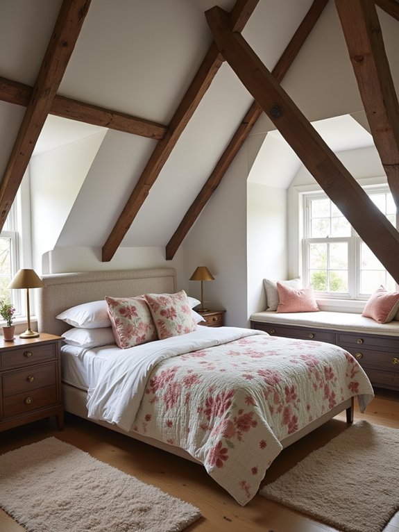 cottage style attic bedroom warmth