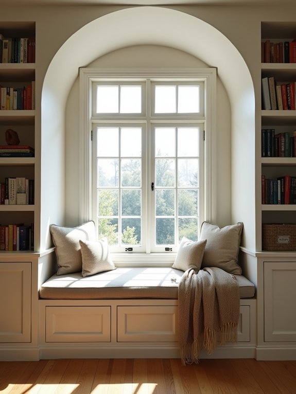 cozy arched window seats