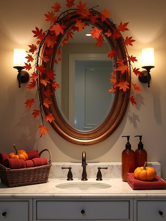 cozy autumn bathroom decor
