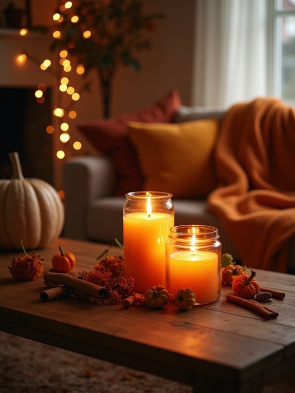 cozy autumn candle ambiance
