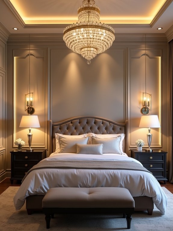 cozy bedroom lighting layers