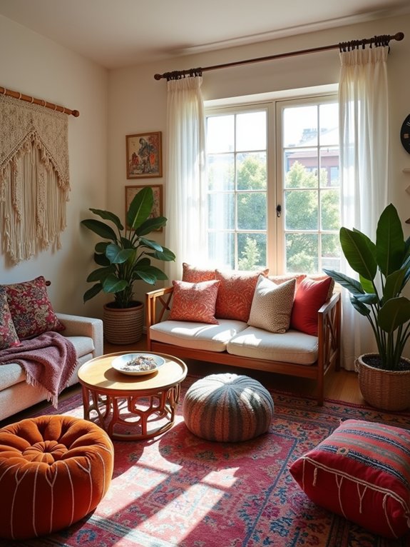 cozy bohemian floor seating