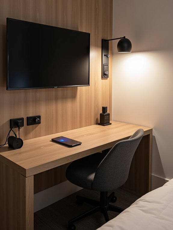 cozy connected workspace setup