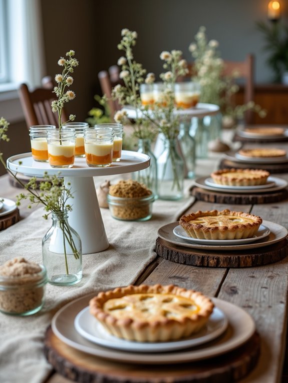 cozy countryside dessert table