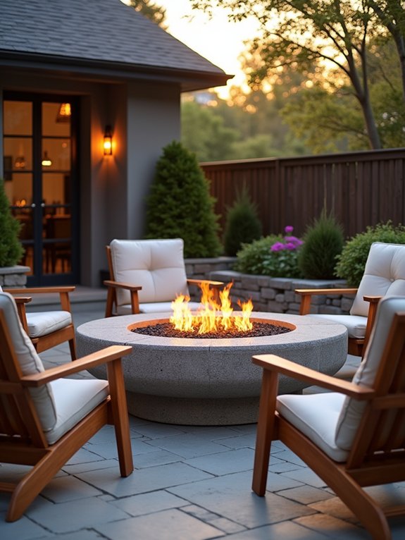 cozy courtyard fire pit