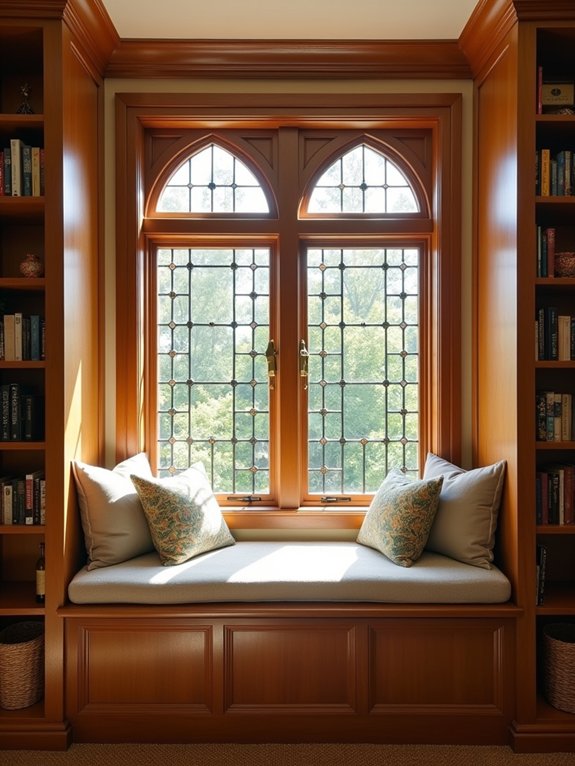 cozy craftsman window seat