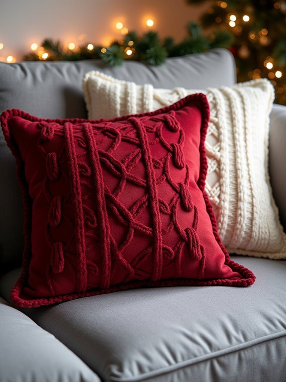 cozy festive throw pillows