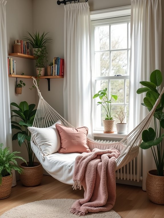 cozy hammock reading nook