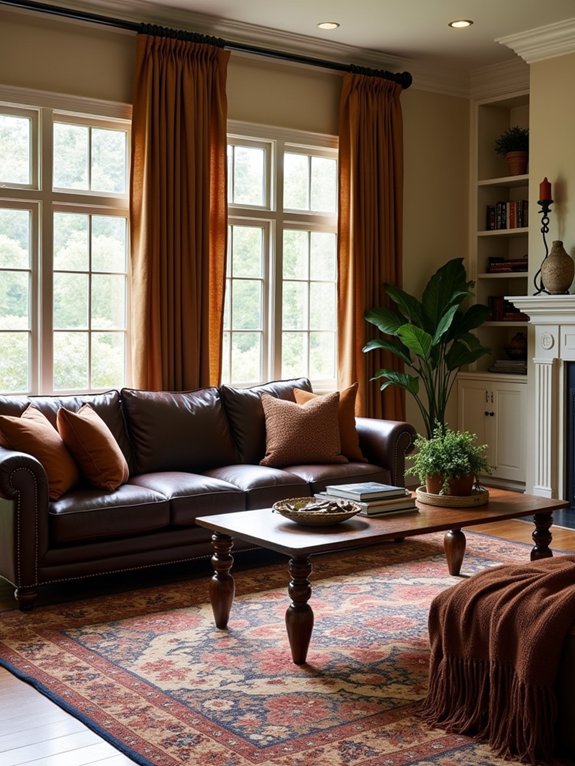 cozy layered brown textiles
