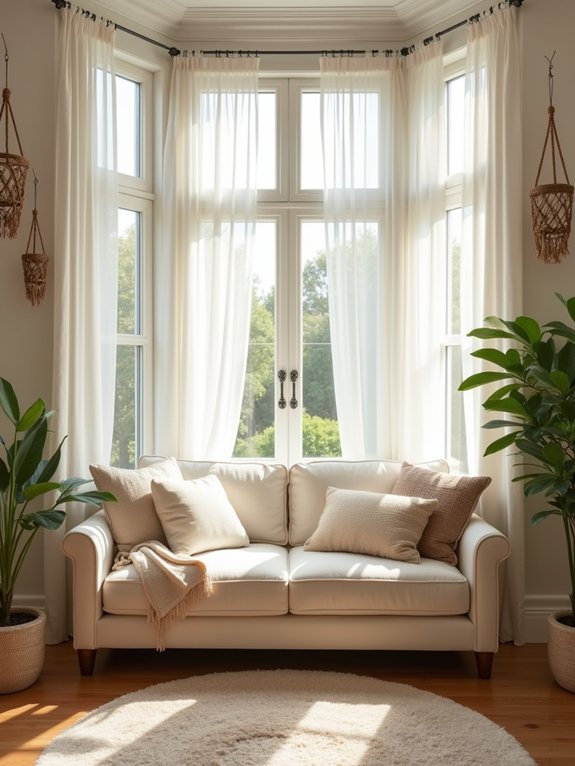 cozy layered window treatments