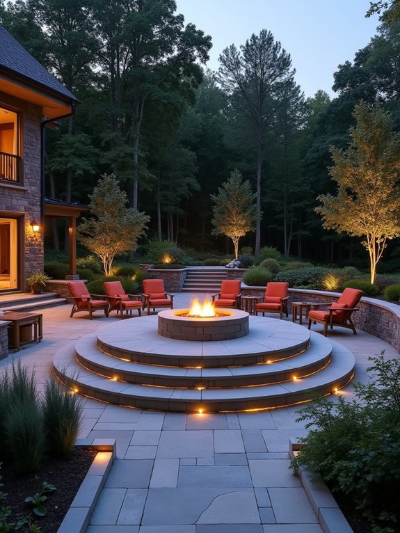 cozy multi level fire terrace