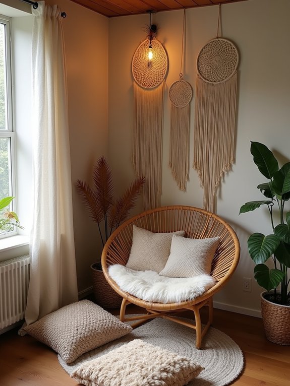 cozy nook with dream catchers