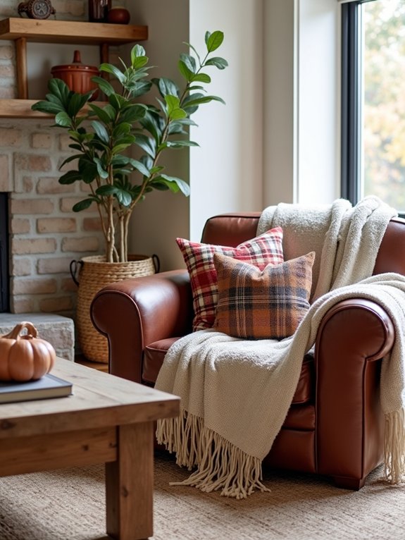 cozy plaid and textures