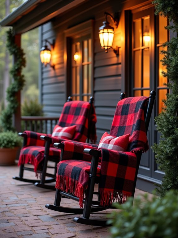cozy plaid blanket accents