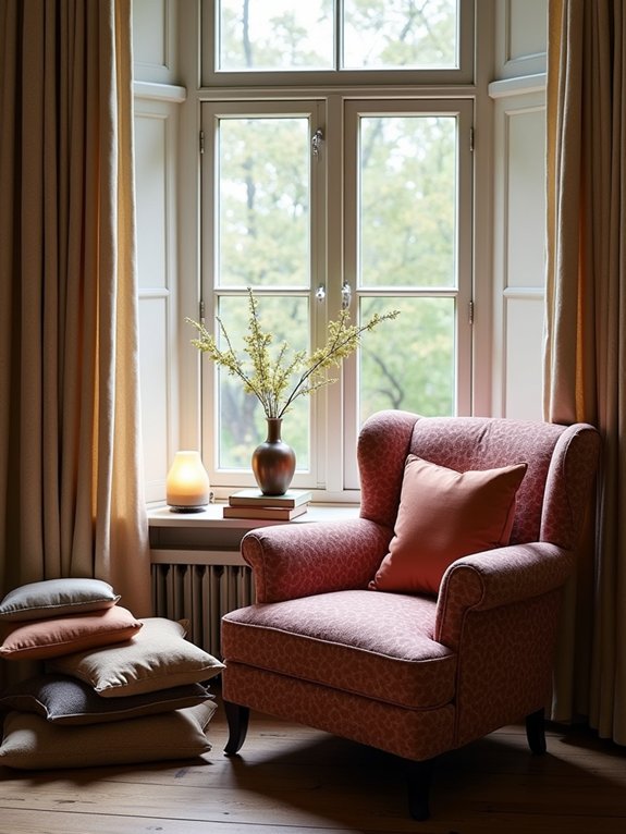 cozy reading nook setup