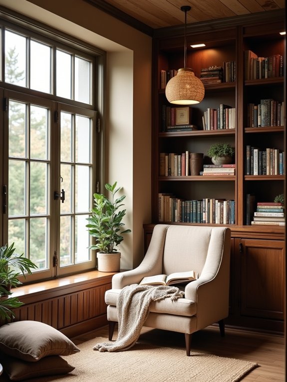 cozy reading nook setup