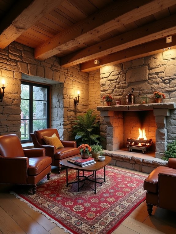 cozy rustic basement retreat