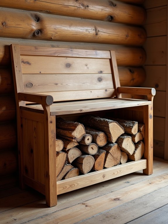 cozy rustic firewood storage
