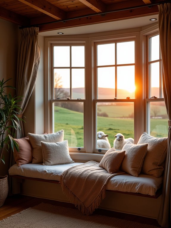 cozy rustic reading nook