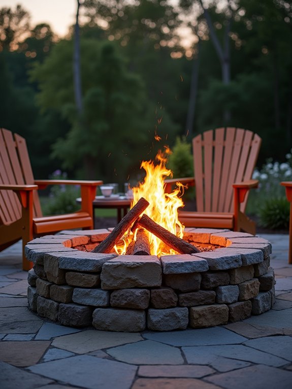 cozy stone fireplace design