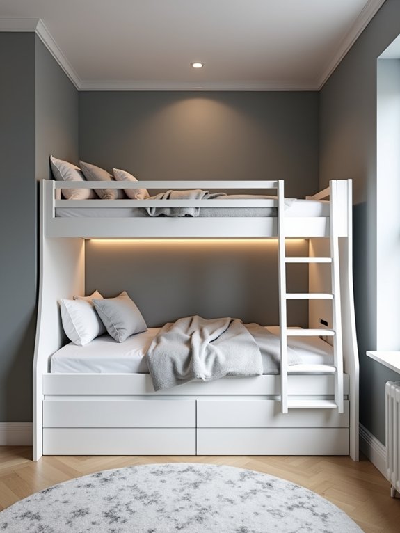 cozy triple tier bunk beds