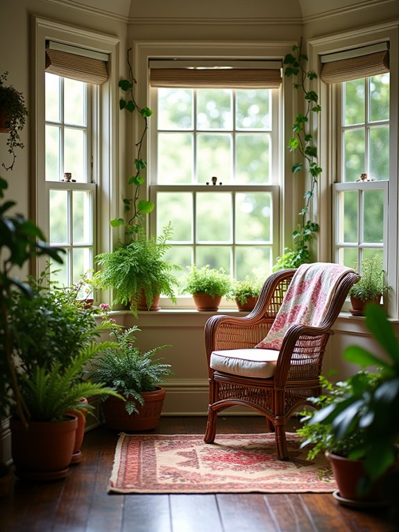 cozy vintage reading nook