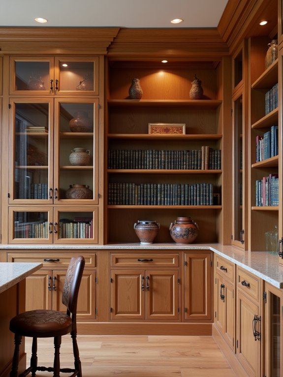 craftsman built in bookshelves elegance