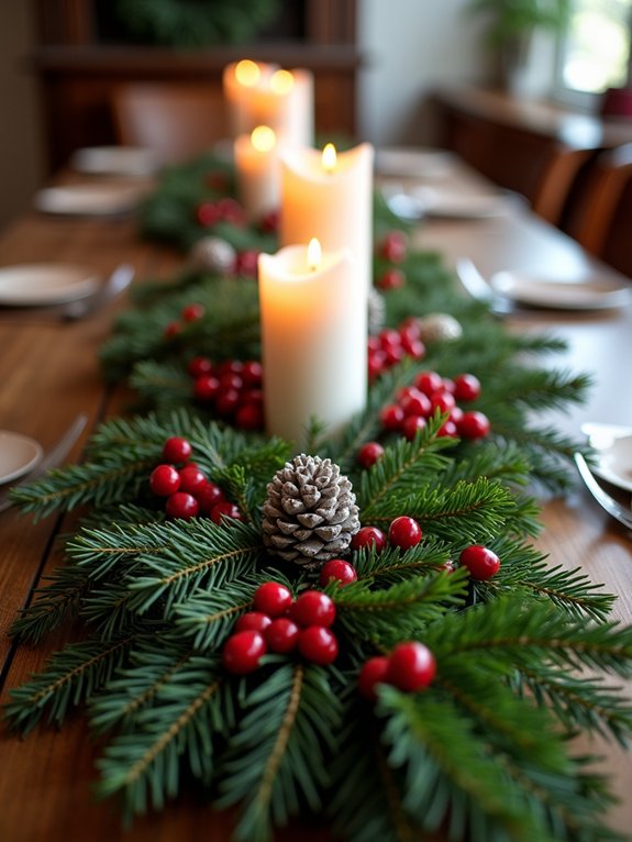 cranberry pine table garland