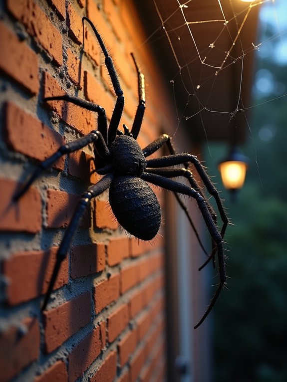 creepy halloween spider display