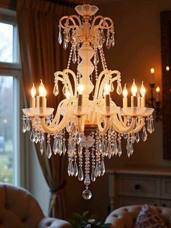 crystal chandeliers create enchantment