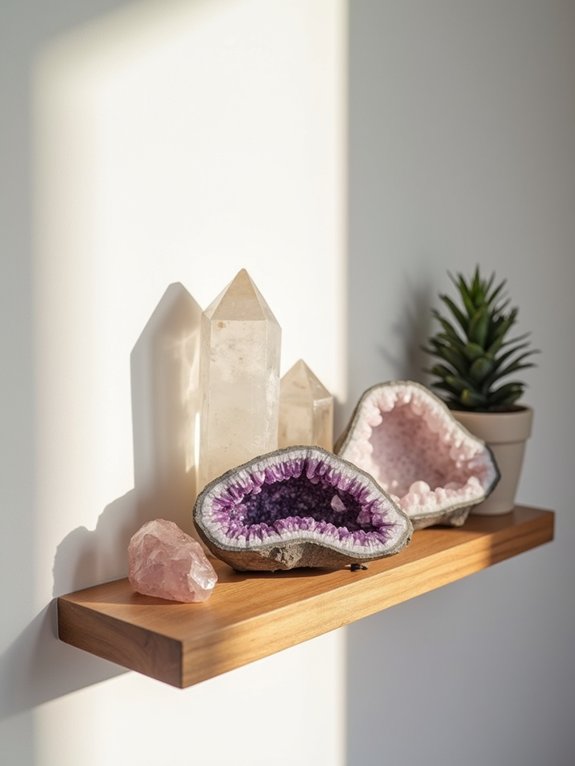 crystal display shelf arrangement