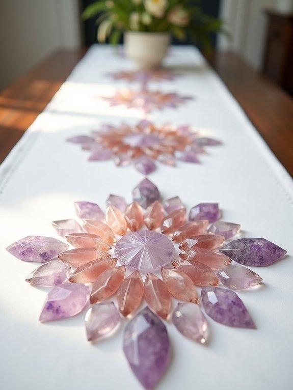 crystal energy table decor