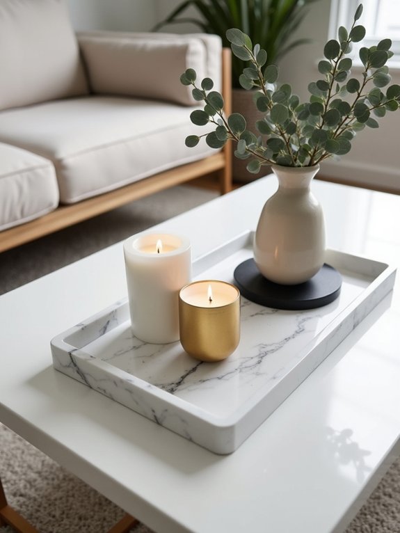 curated minimalist tray arrangement