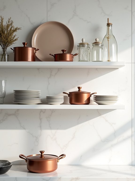 curated open shelving displays