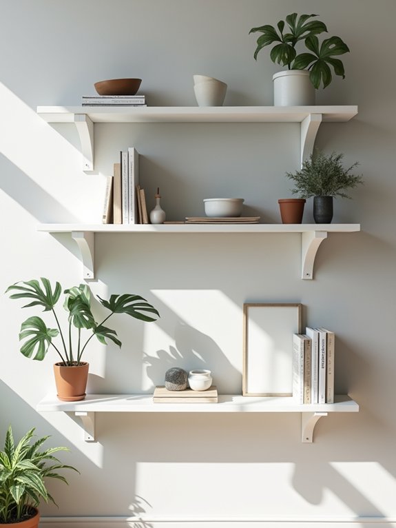curated open shelving displays